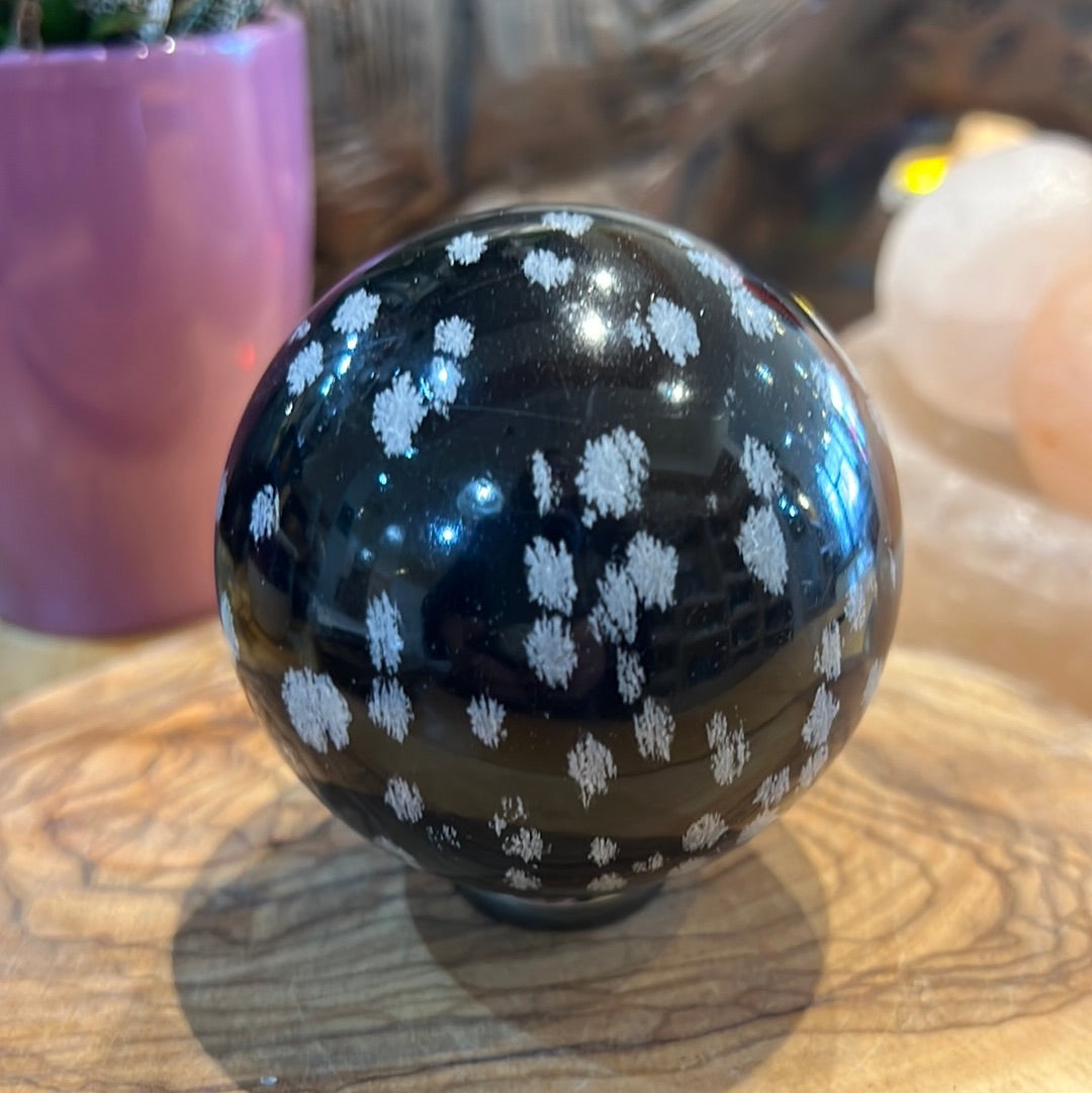 Snowflake Obsidian Sphere