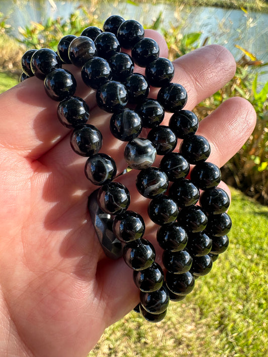 Black Agate Bracelet 8mm