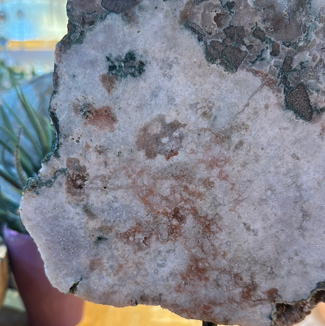 Pink Amethyst Slab on Custom Stand