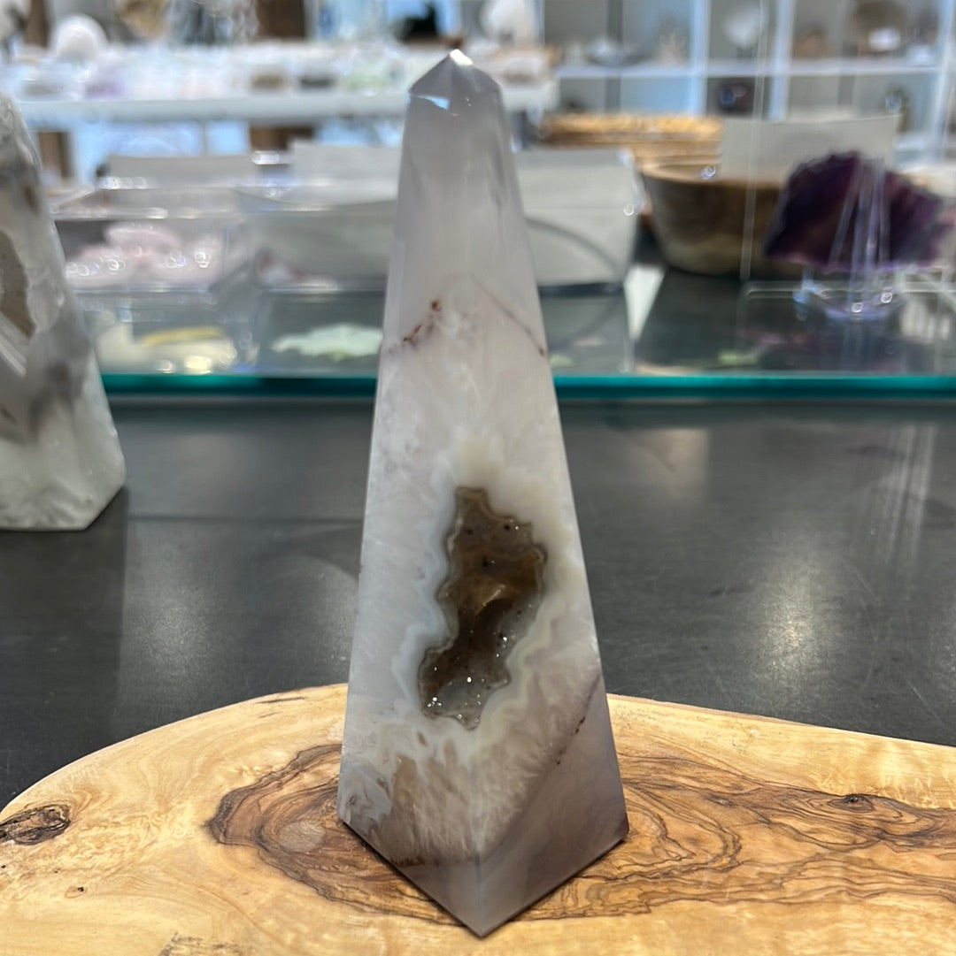 Druzy Agate Obelisk