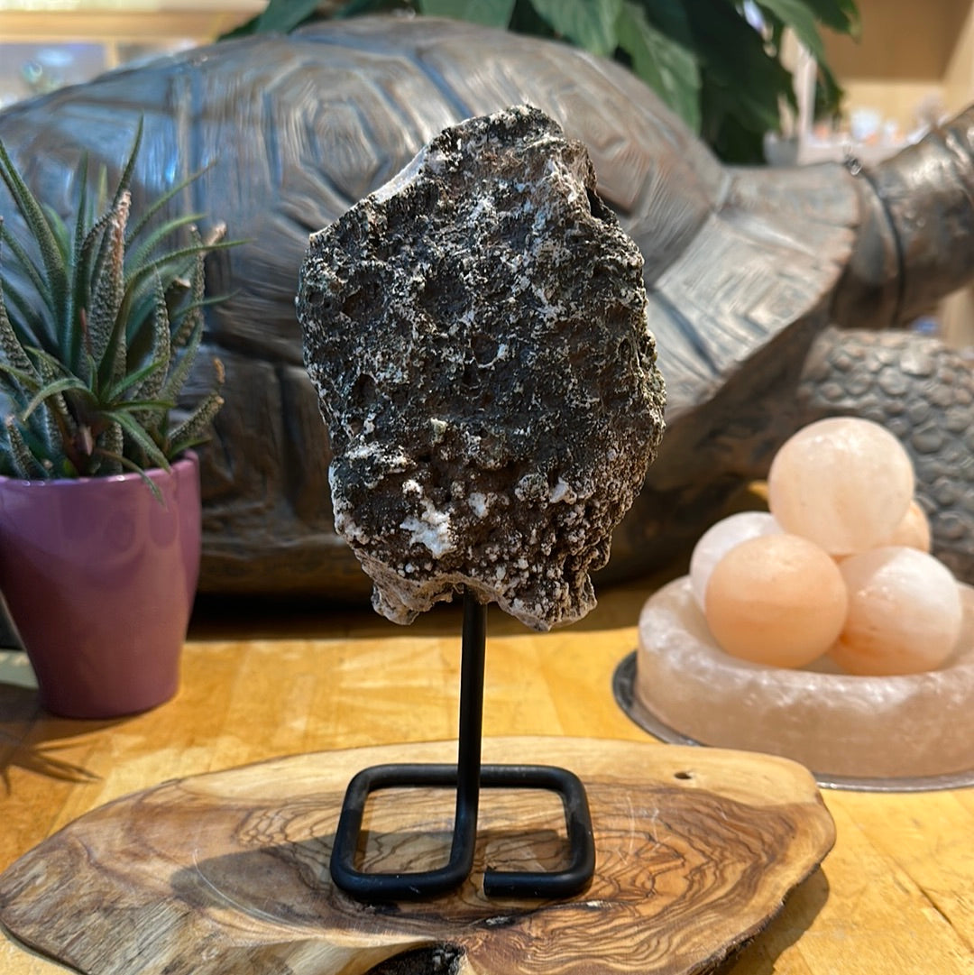 Pink Amethyst Slab on Custom Stand