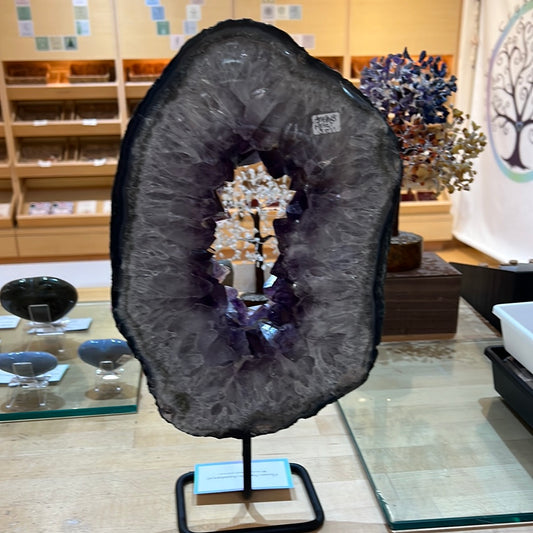 Amethyst Portal On Metal Stand