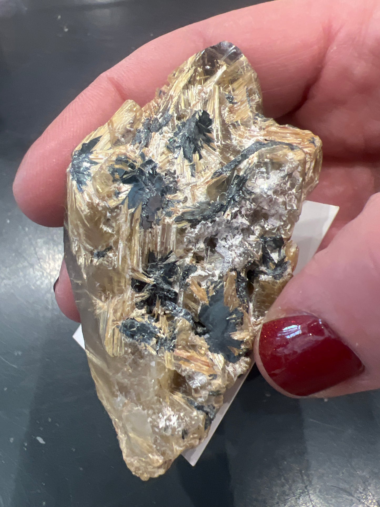 Clear Quartz w/Golden Rutile and Hematite Stars