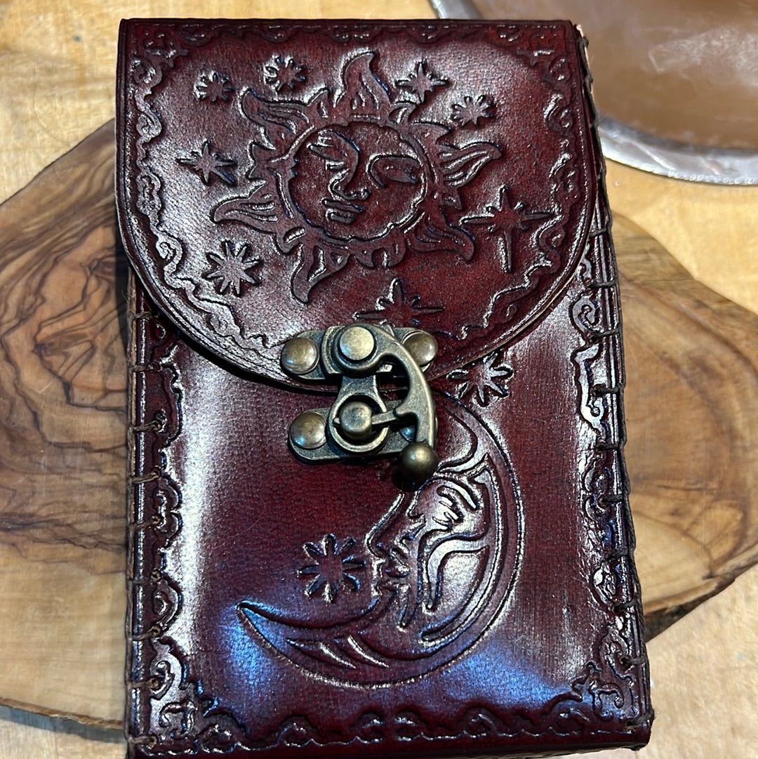 Sun And Moon Celestial Leather Card Pouch