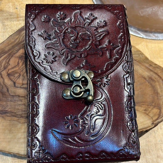 Sun And Moon Celestial Leather Card Pouch