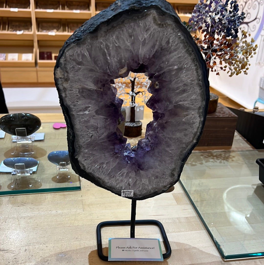 Amethyst Portal On Metal Stand