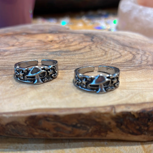 Metal Mushroom Adjustable Ring
