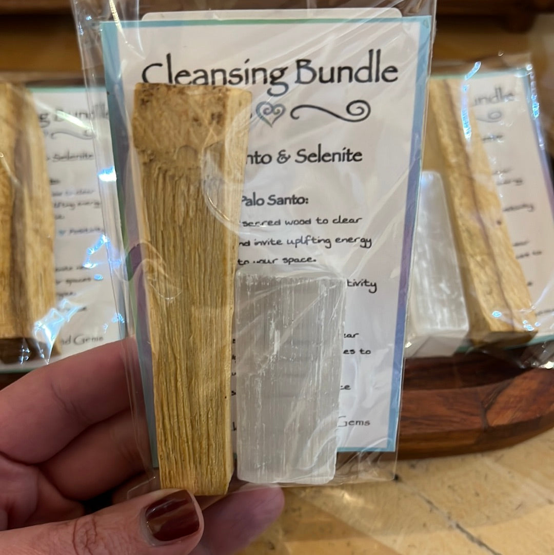 Cleansing Bundle Palo Santo And Selenite (Satin Spar)