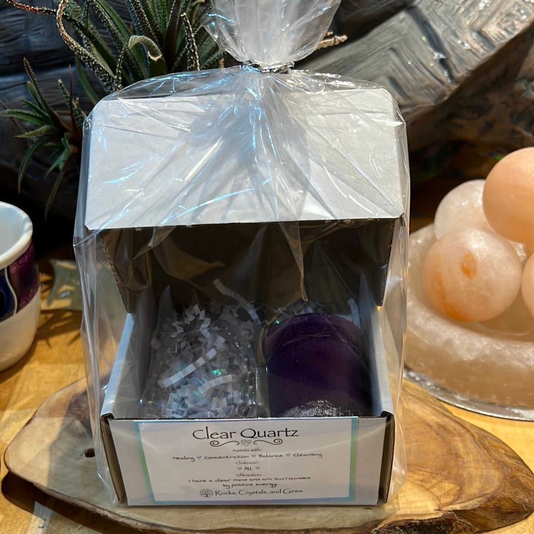 Clear Quartz Bracelet & Healing Candle