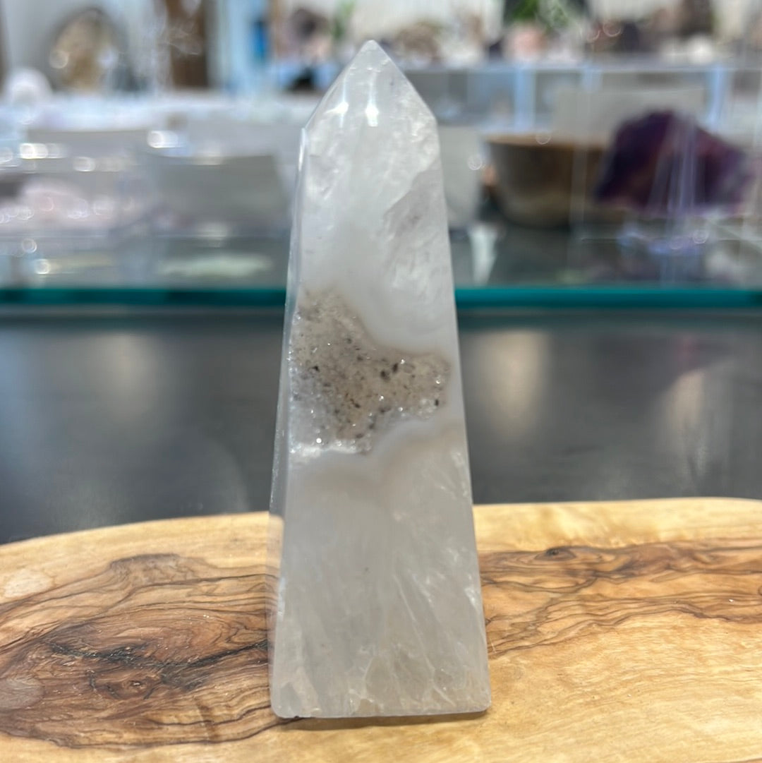 Druzy Agate Obelisk From Brazil