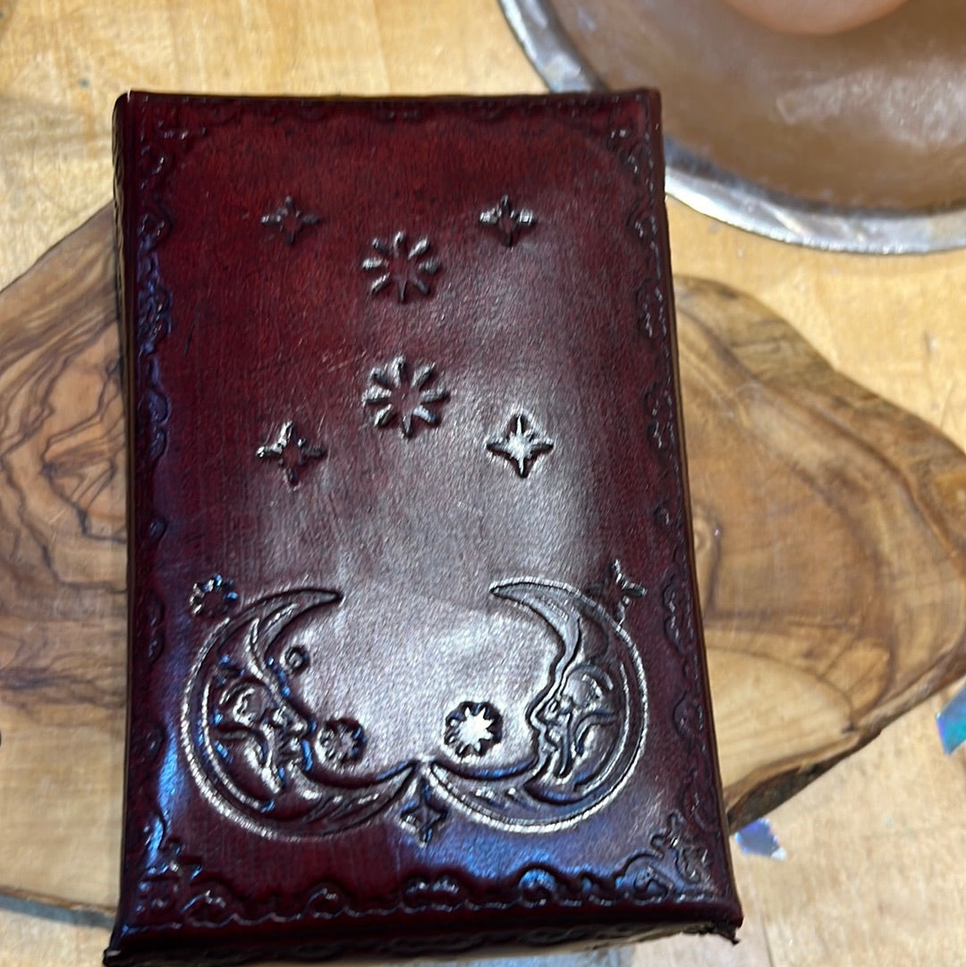 Sun And Moon Celestial Leather Card Pouch
