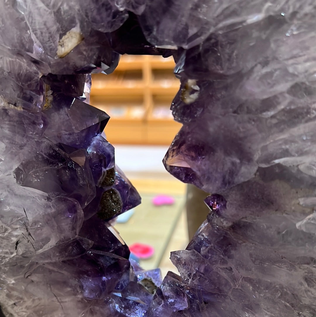 Amethyst Portal On Metal Stand