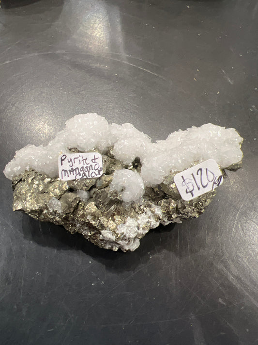 Pyrite With Mangano Calcite