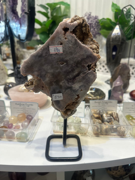Pink Amethyst on Custom Stand - #13