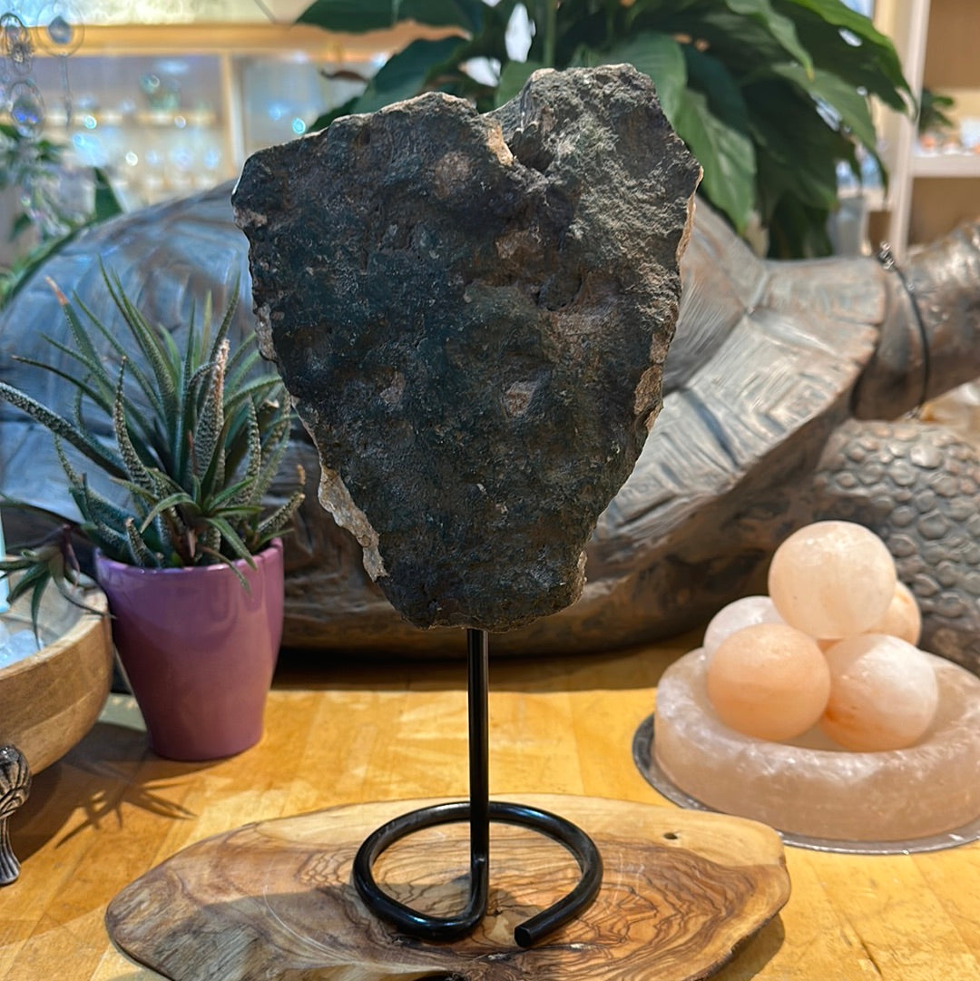 Pink Amethyst Slab on Custom Stand #19