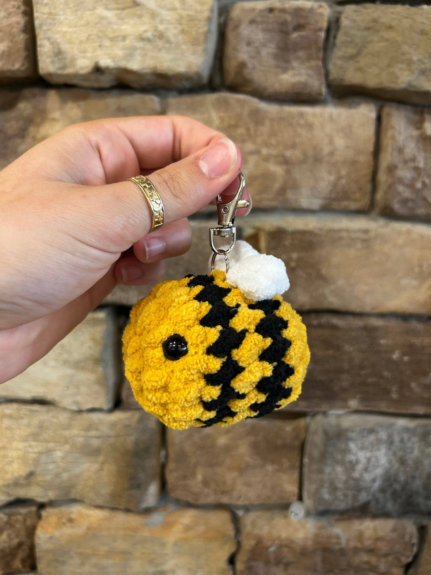 Handmade Crochet Baby Bee Keychain