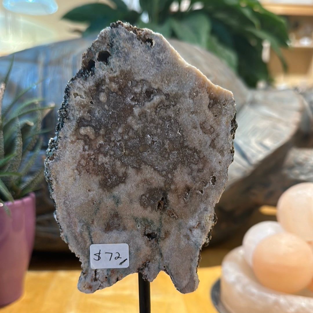 Pink Amethyst Slab on Custom Stand
