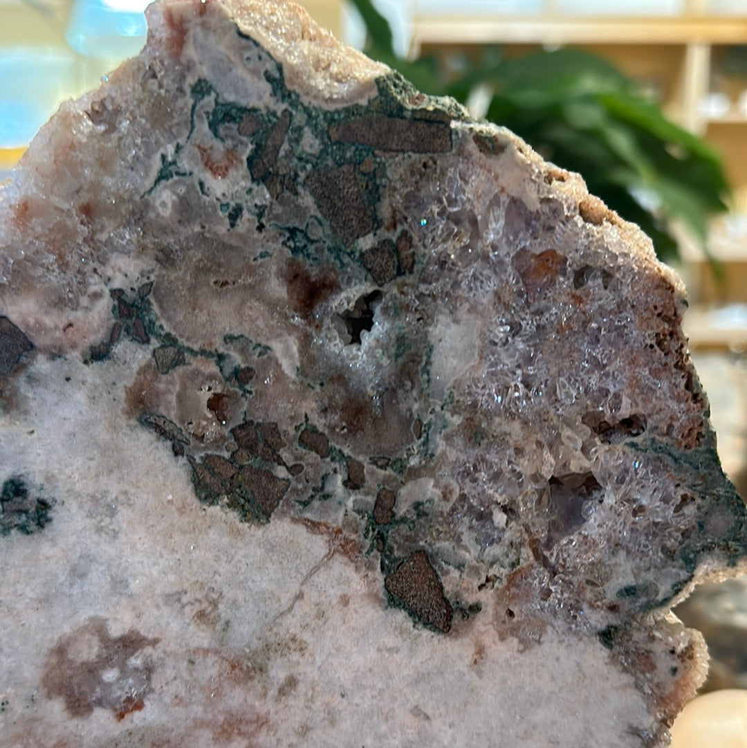 Pink Amethyst Slab on Custom Stand