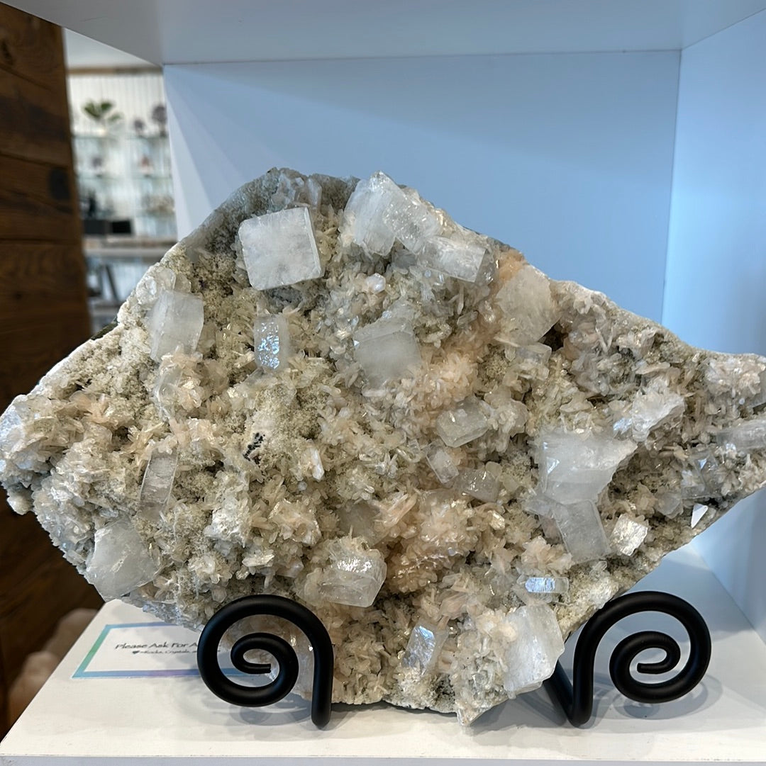 Apophyllite Cluster on Stand