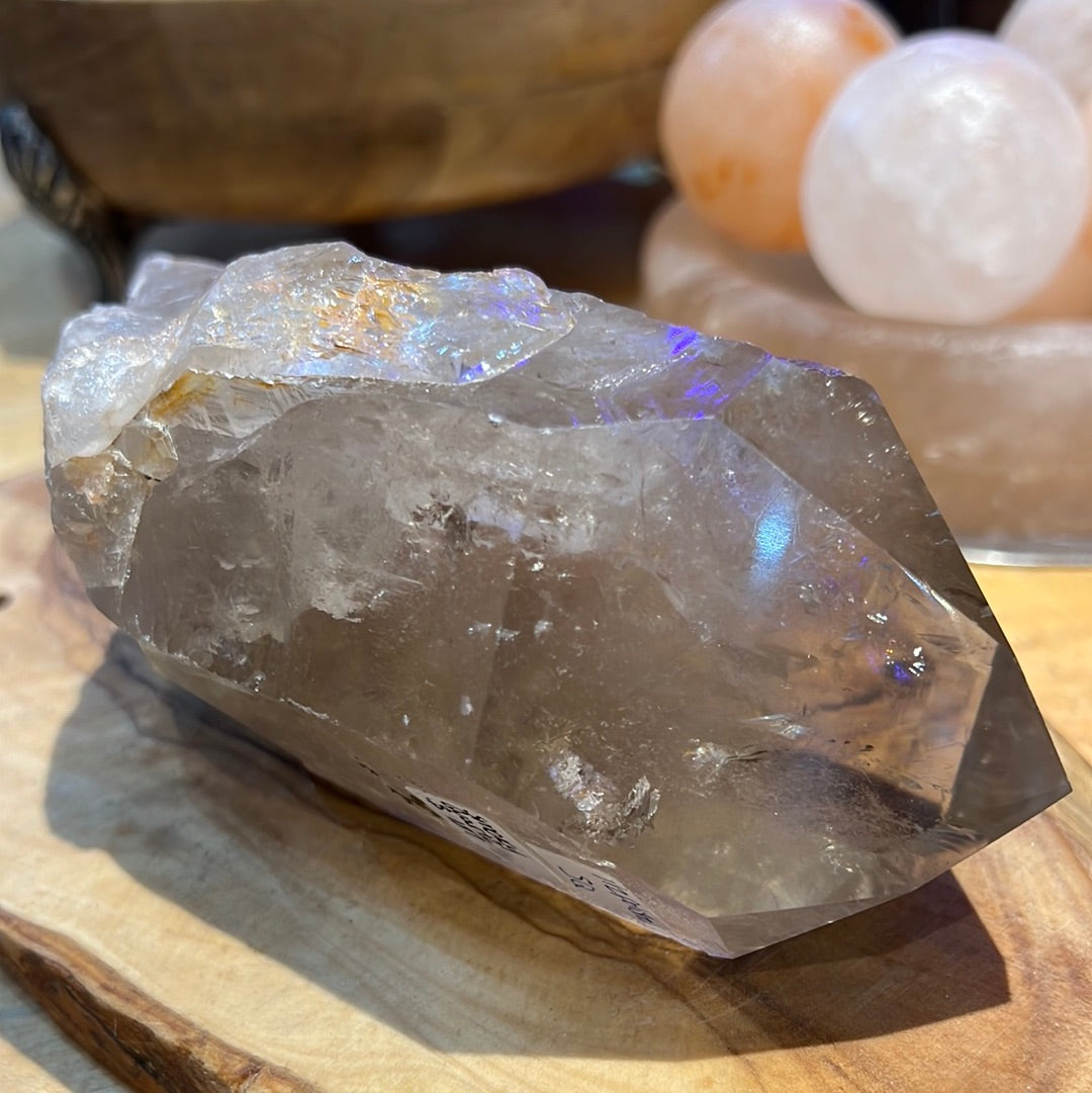 Half Polished Smoky Quartz Point From Brazil