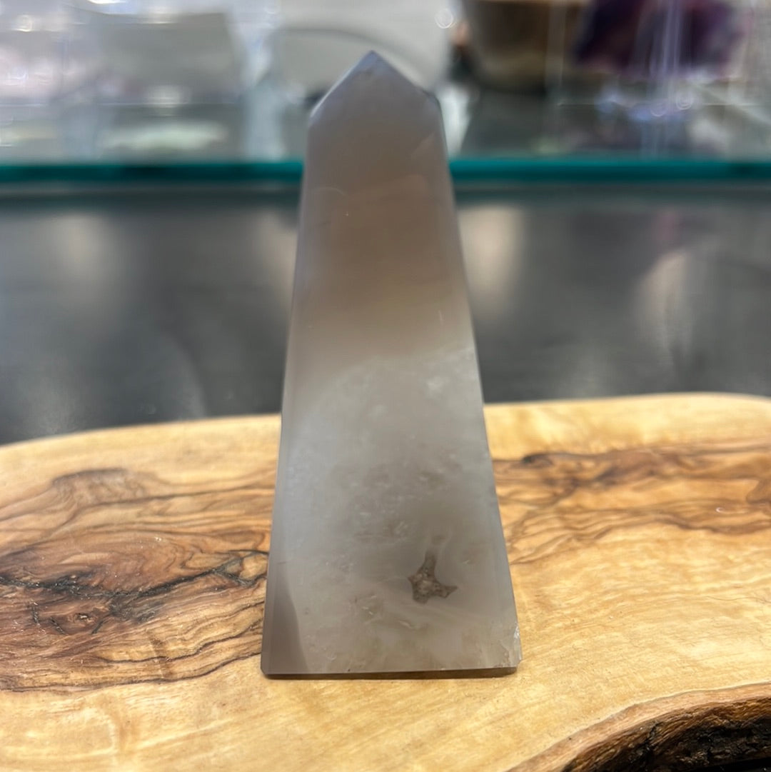 Druzy Agate Obelisk From Brazil