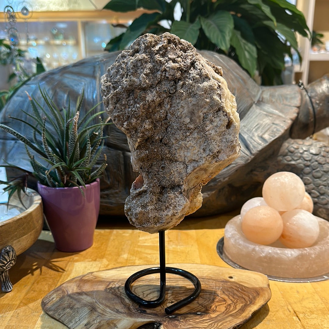 Pink Amethyst Slab on Custom Stand