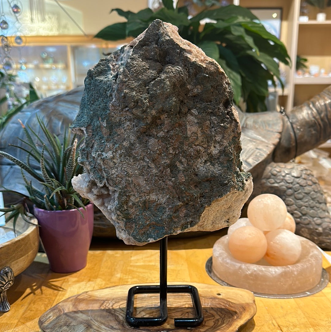 Pink Amethyst Slab on Custom Stand