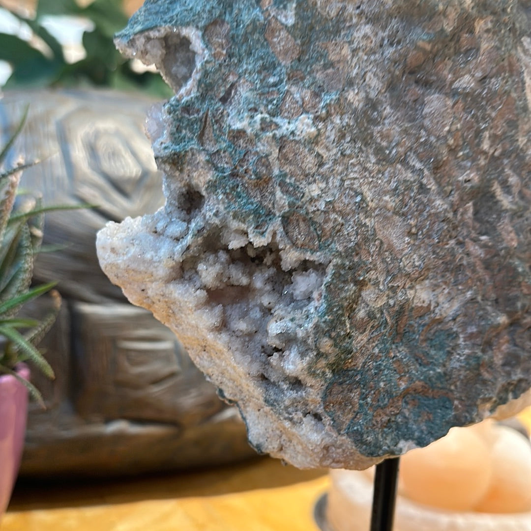 Pink Amethyst Slab on Custom Stand