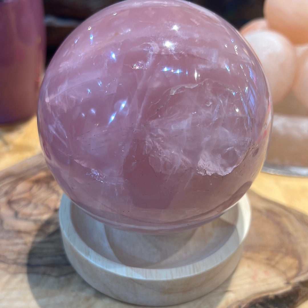 Wooden Cat Face Sphere Stand