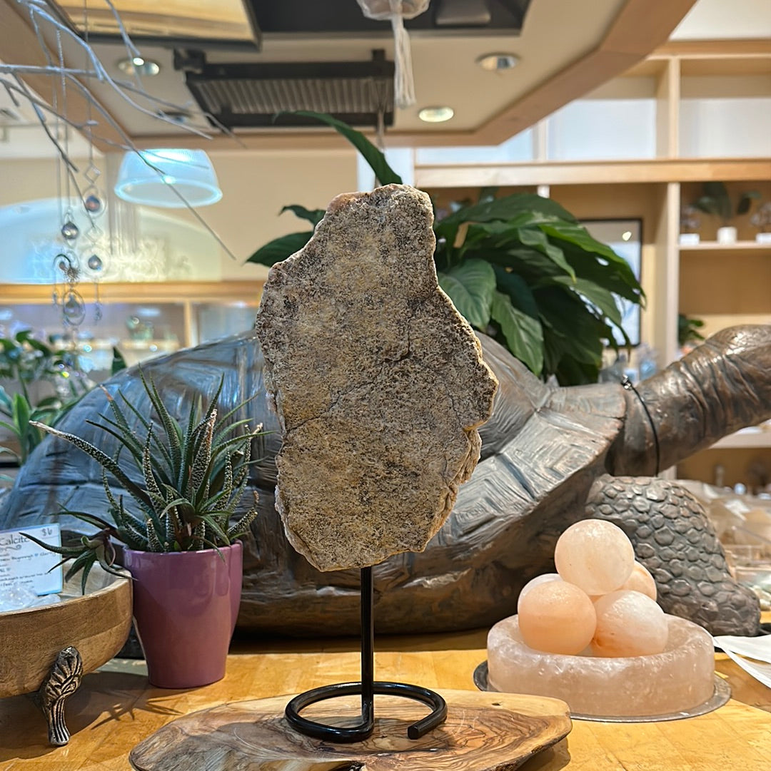 Pink Amethyst Slab on Custom Stand - #38