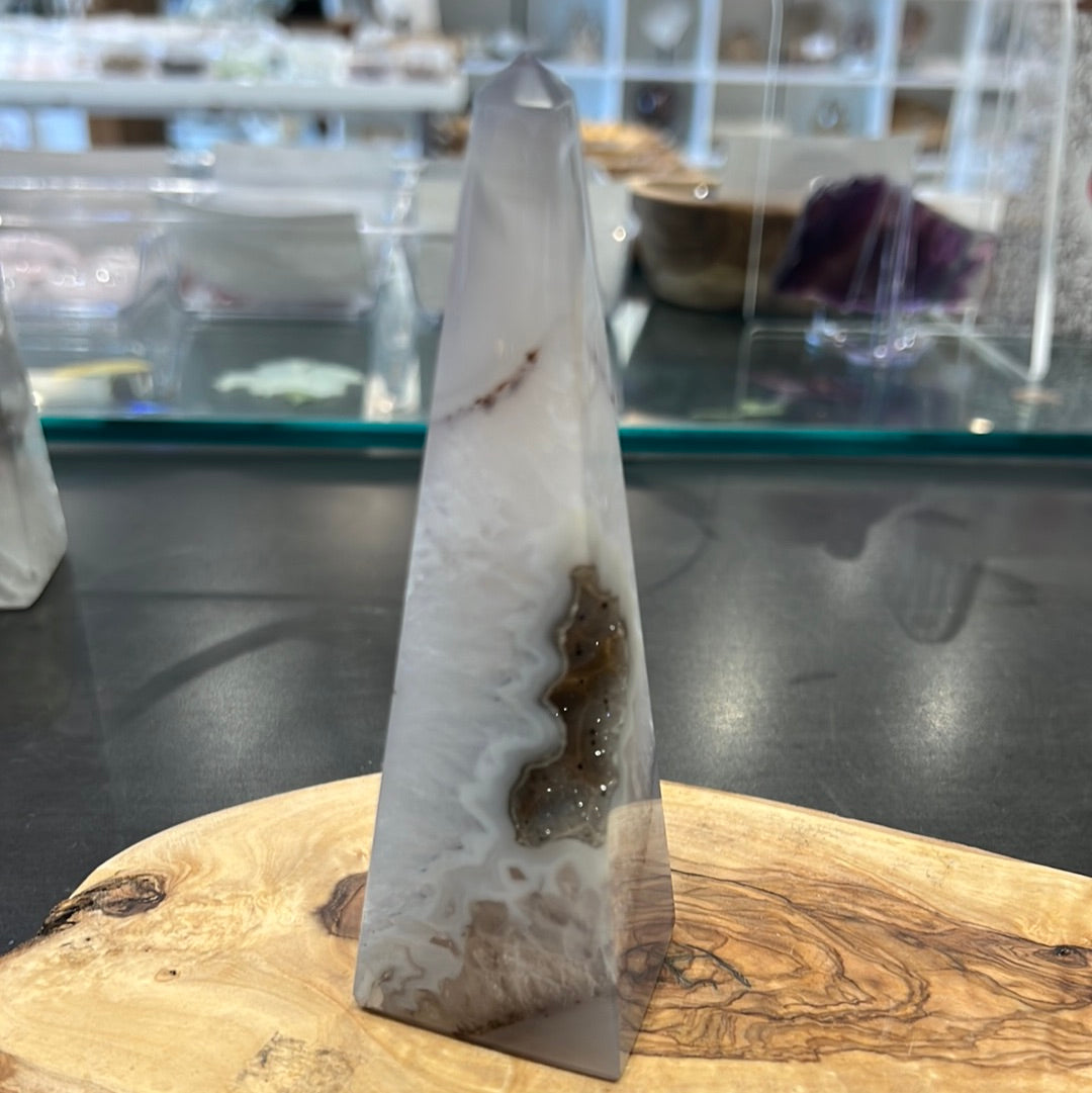 Druzy Agate Obelisk