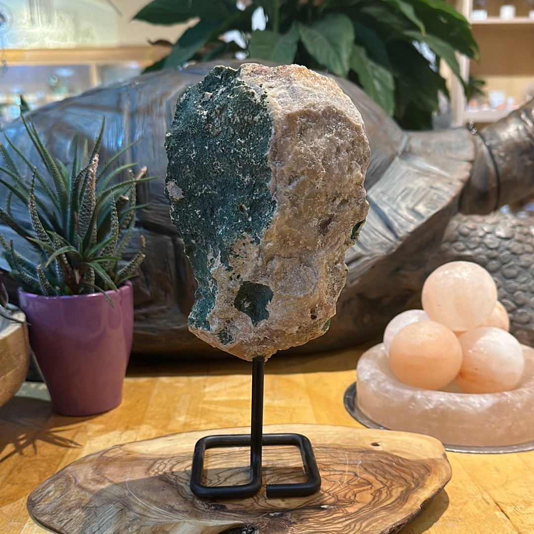 Pink Amethyst Slab on Custom Stand - #44