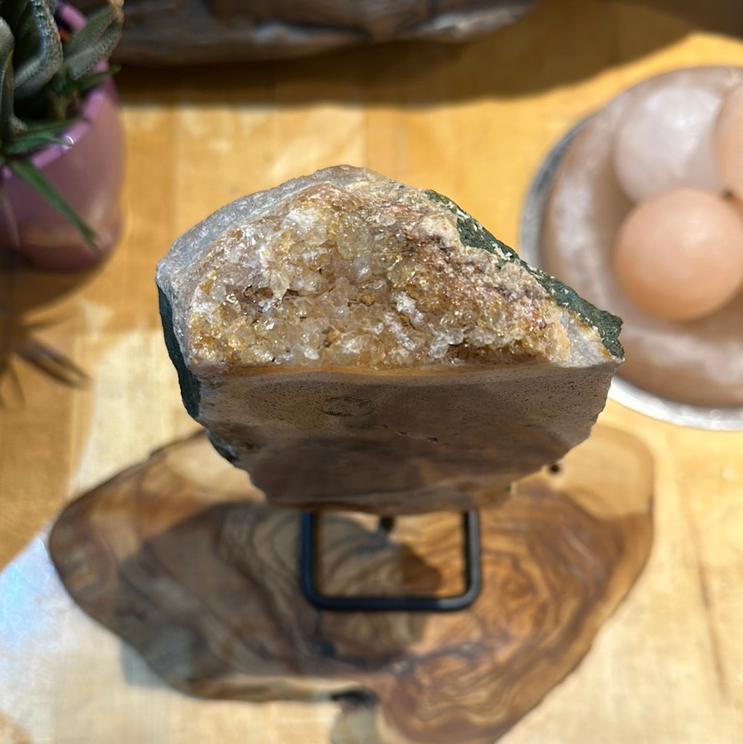 Pink Amethyst Slab on Custom Stand - #44