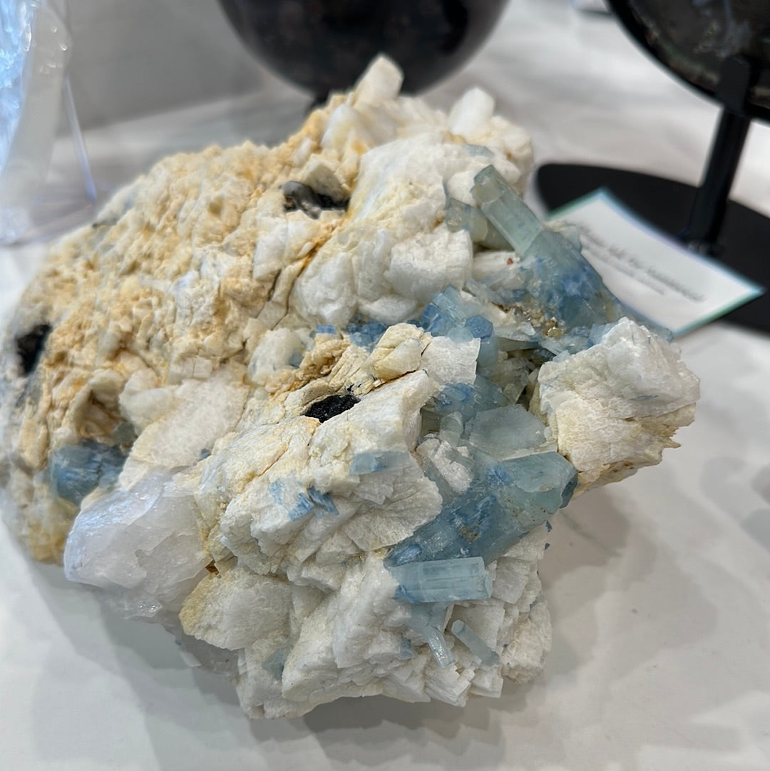 Rare Aquamarine With Cleavelandite and Black Tourmaline