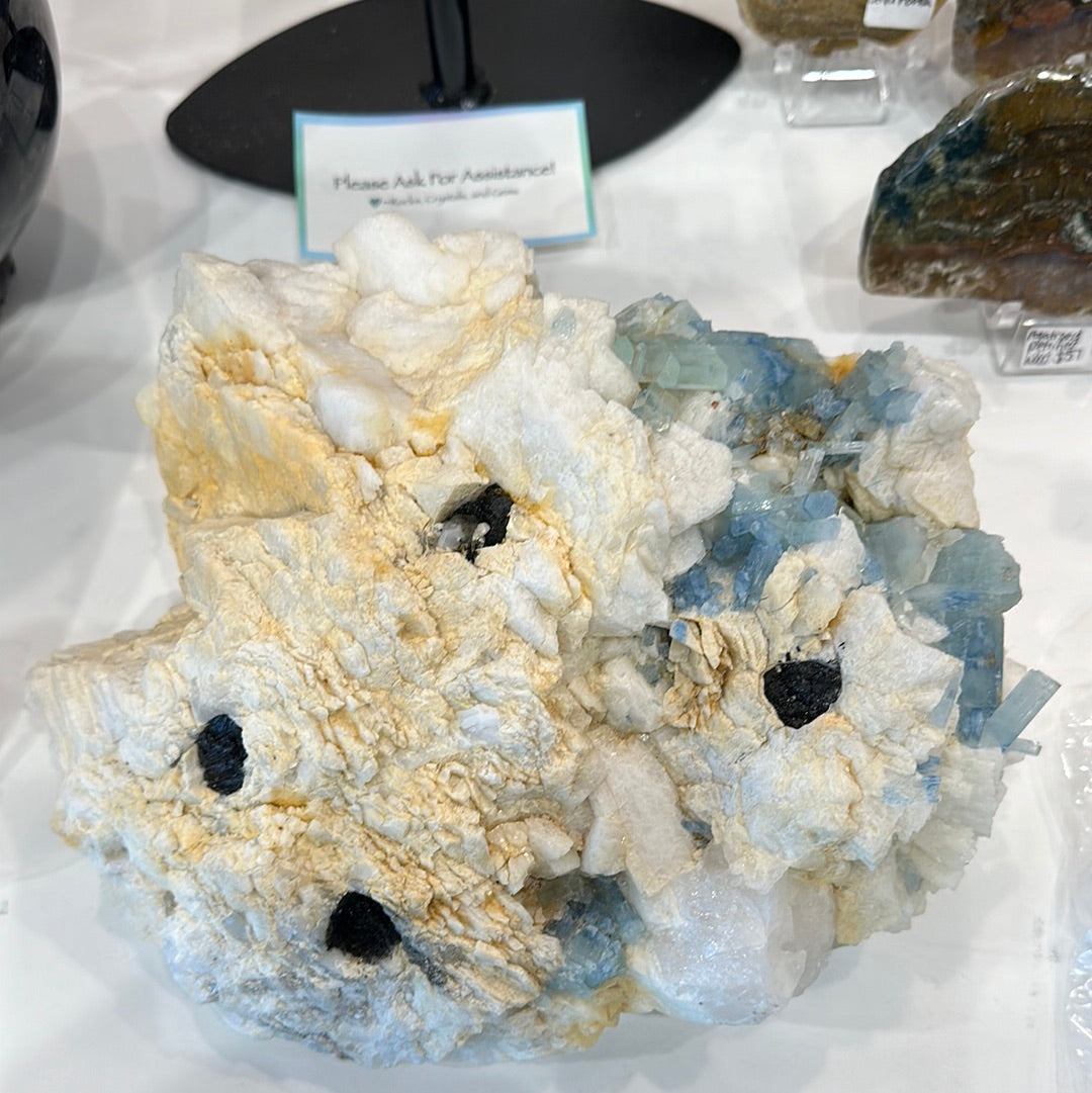 Rare Aquamarine With Cleavelandite and Black Tourmaline