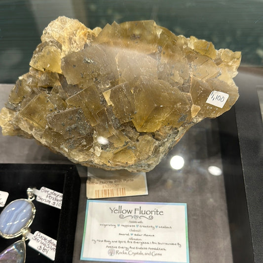 Yellow Fluorite With Pyrite