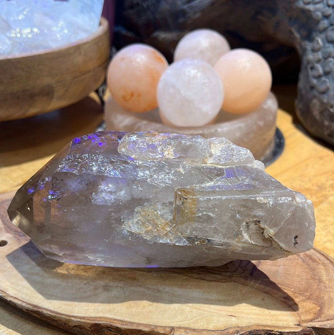 Half Polished Smoky Quartz Point From Brazil