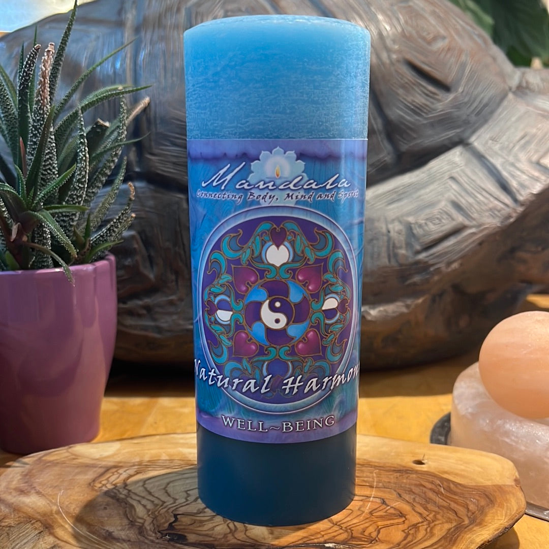 CJ Mandala~ Natural Harmony Well Being Pillar Candle