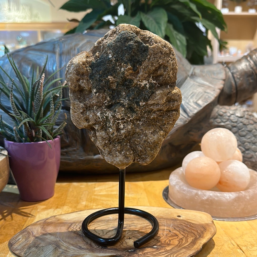 Pink Amethyst Slab on Custom Stand - #25