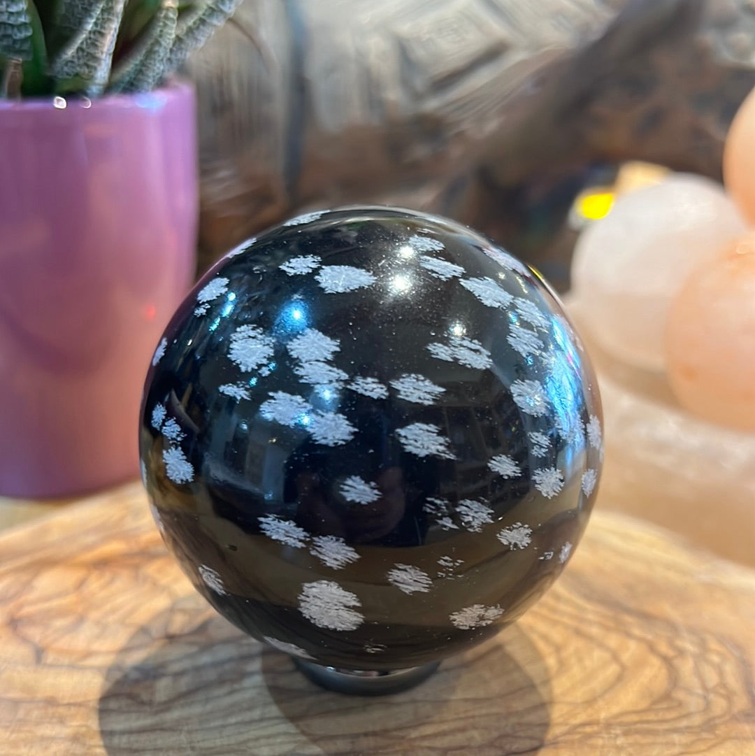 Snowflake Obsidian Sphere