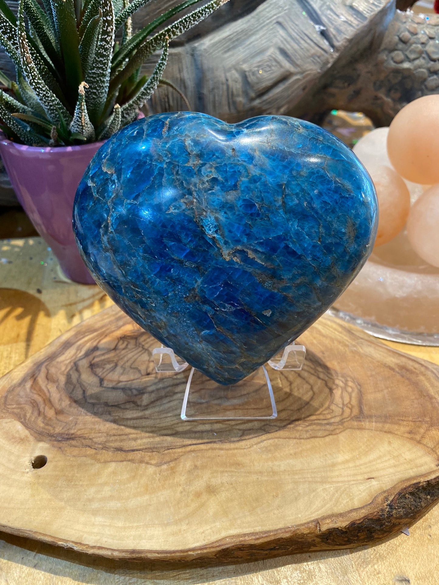 Blue Apatite Heart