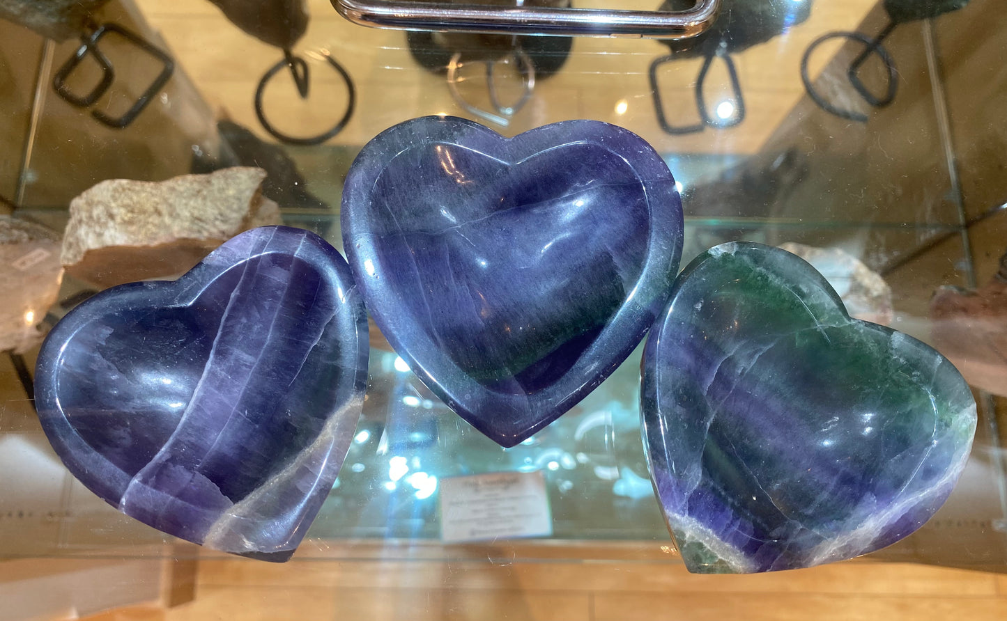 Heart Shaped Rainbow Fluorite Bowl