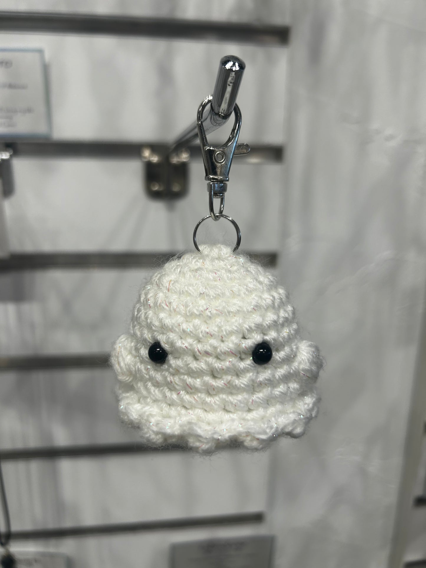 Handmade Crochet Ghost Key Chain
