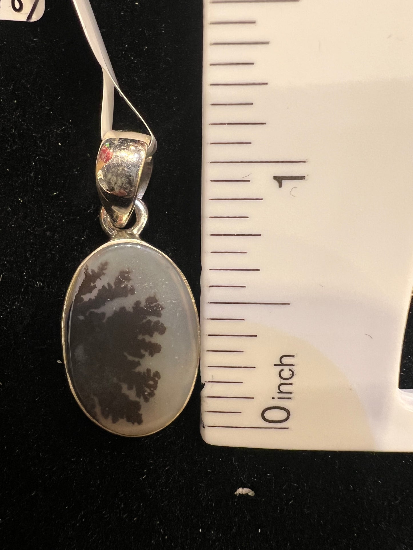 Dendritic Agate Pendant Set In Sterling Silver