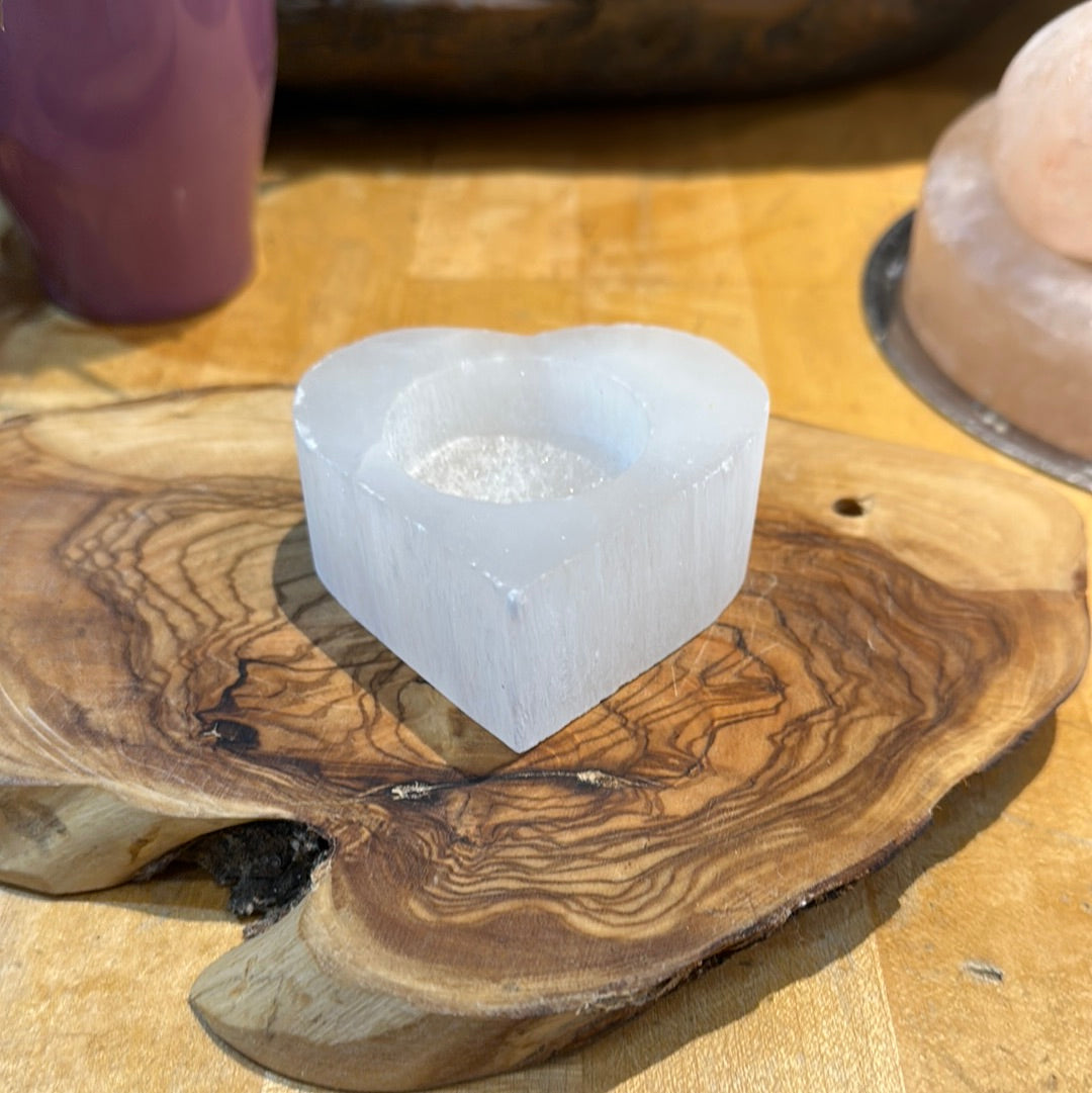 Selenite Candle Holder
