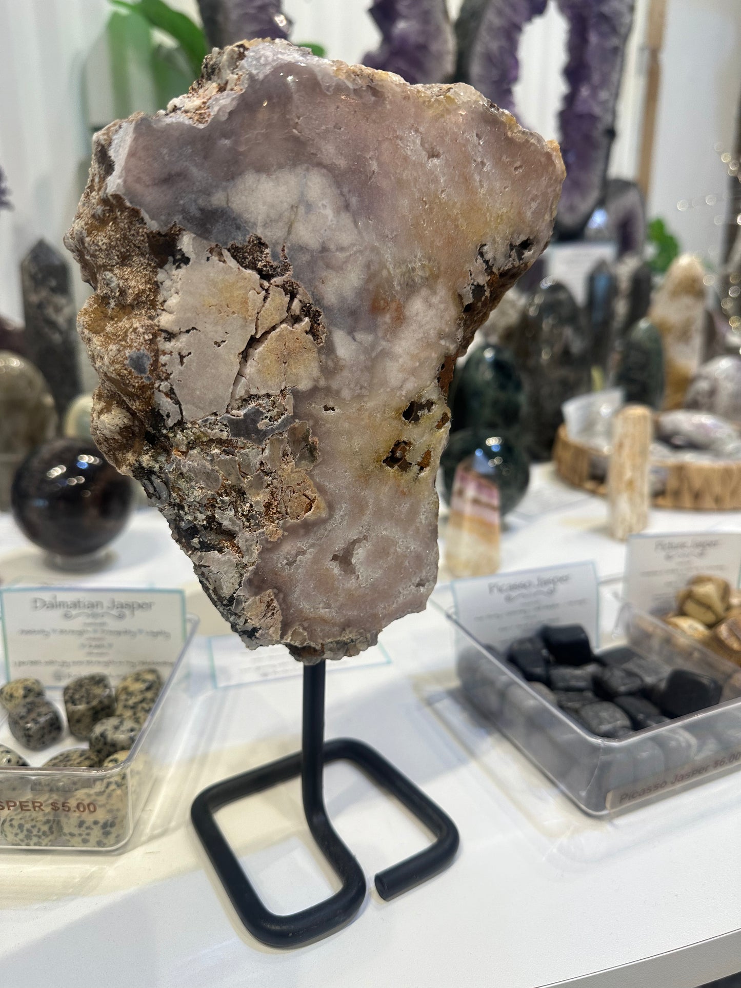 Pink Amethyst on Custom Stand - #14