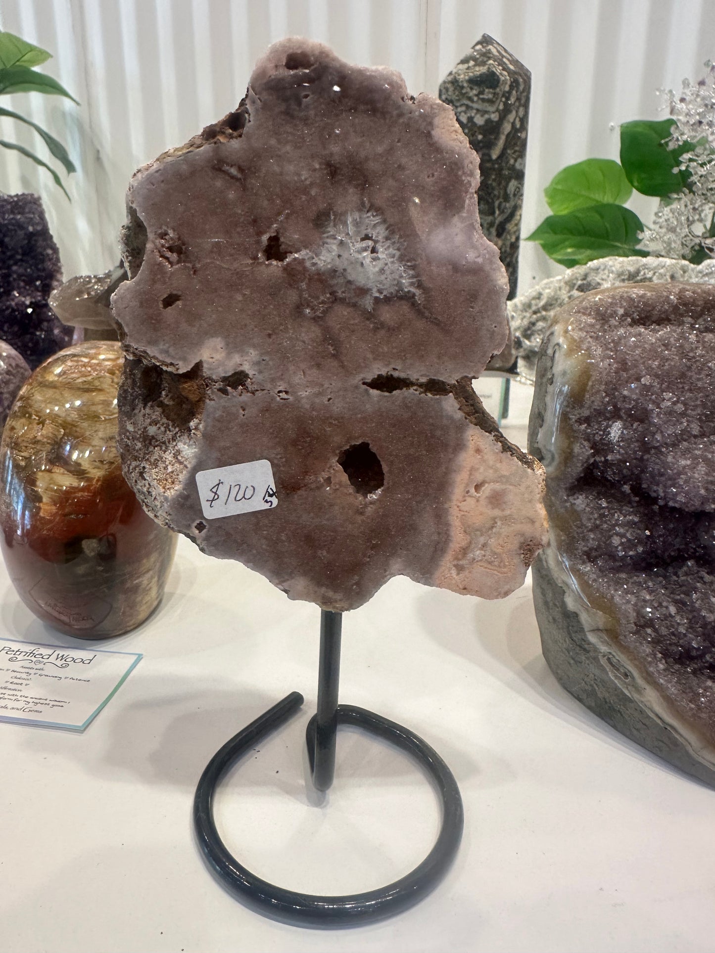 Pink Amethyst on Custom Stand - #34