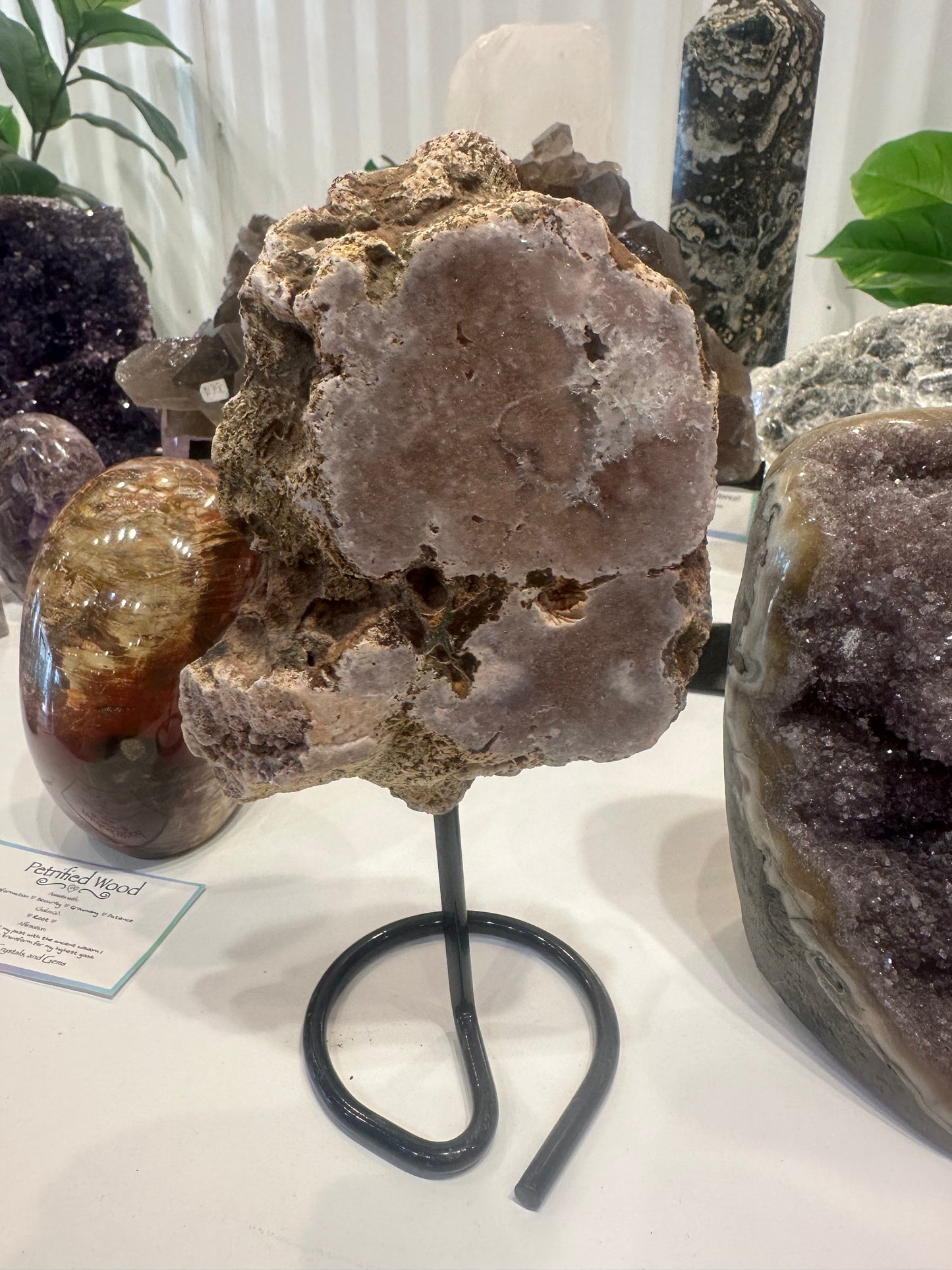 Pink Amethyst on Custom Stand - #34