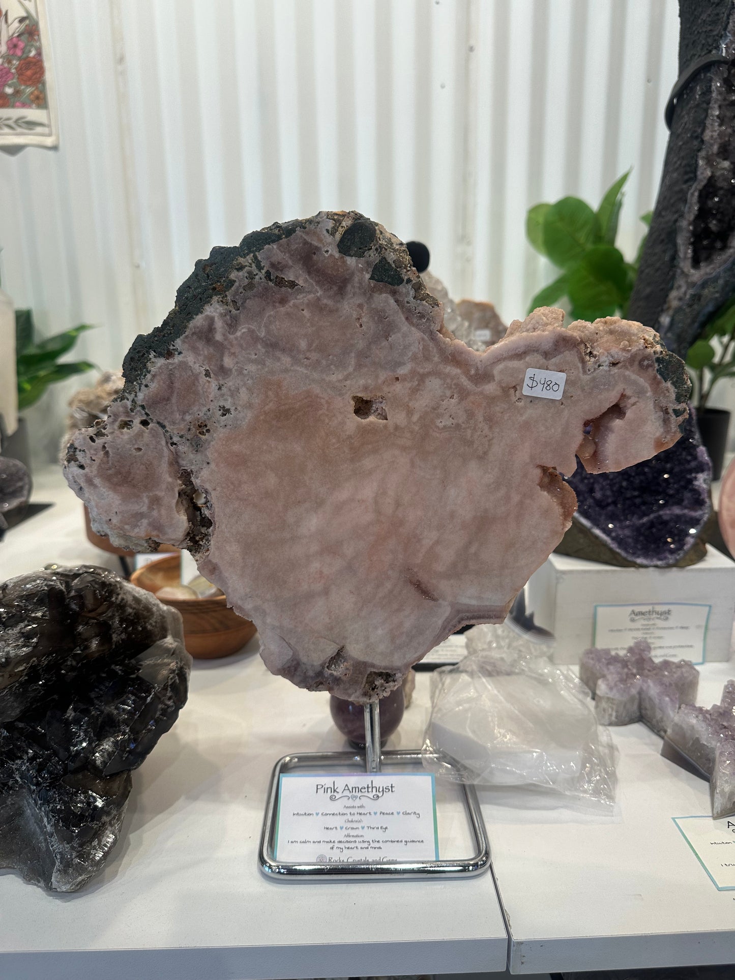 Pink Amethyst on Custom Stand - #37