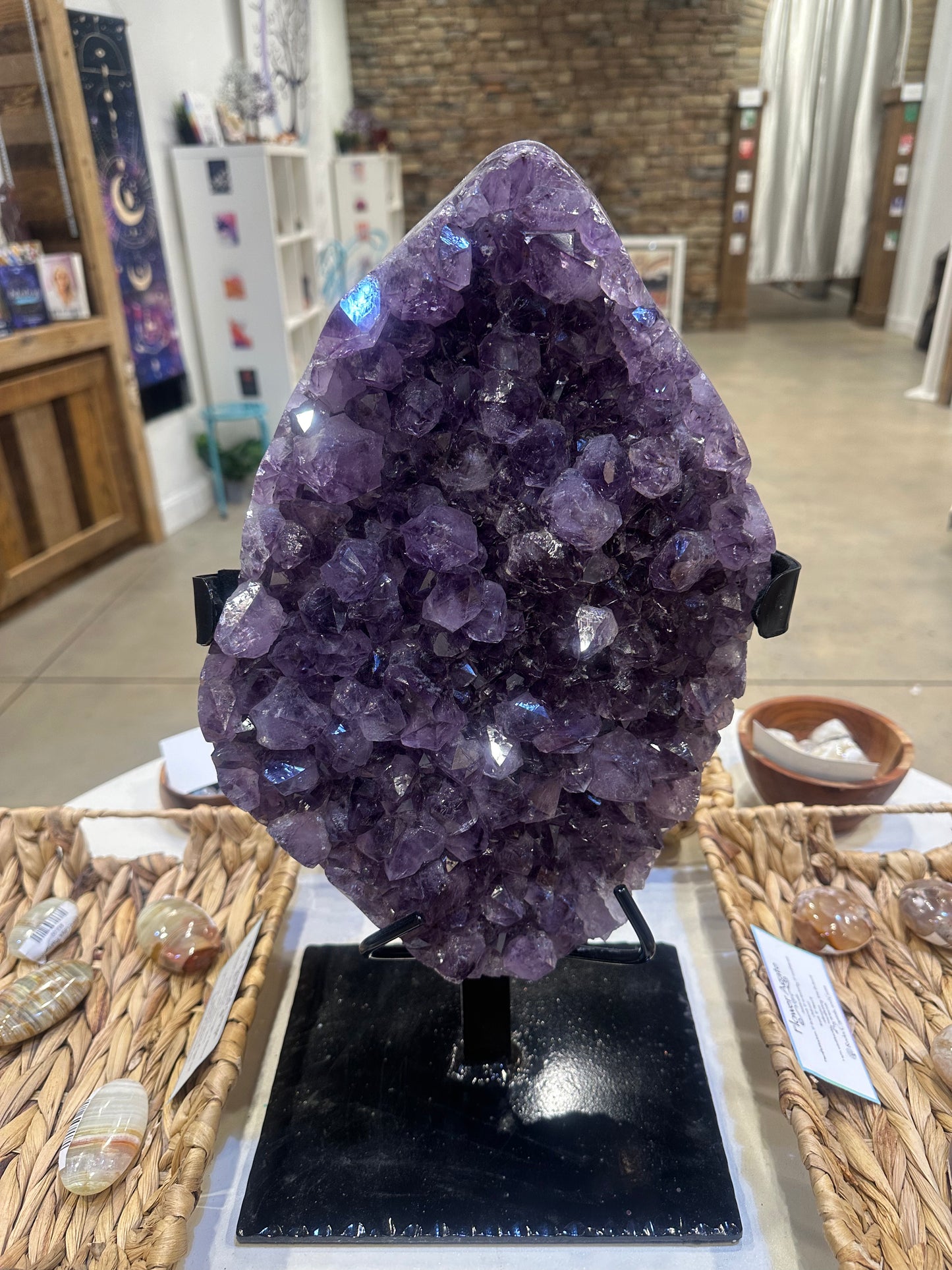 Large Amethyst Cluster With Custom Stand